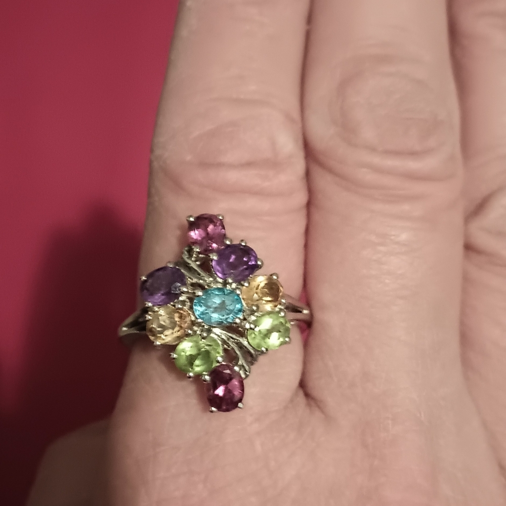 Multi Gemstone Ring, - image 5